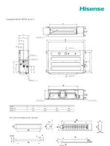 Maßzeichnung Hisense Kanalgerät Typen: ADT26-35-52